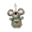 Mouse Keychain with Lithuanian flag heart
